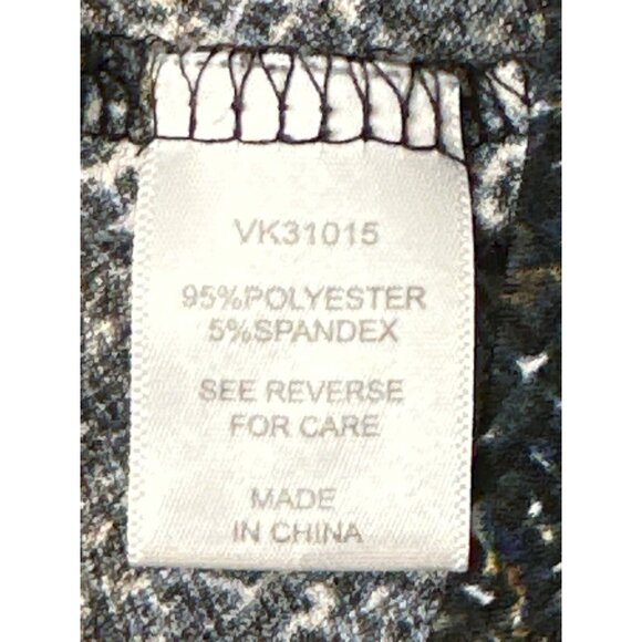 Adrienne Vittadini Metallic Ring Detail Short Sleeve Top In Abstract Print XL - Picture 9 of 12